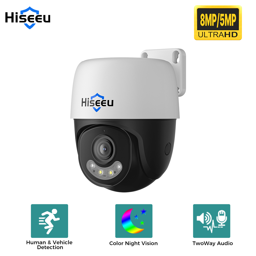 Ip Camera 4K 8Mp Outdoor Ptz - Caméra IP POE PTZ Hiseeu 4K