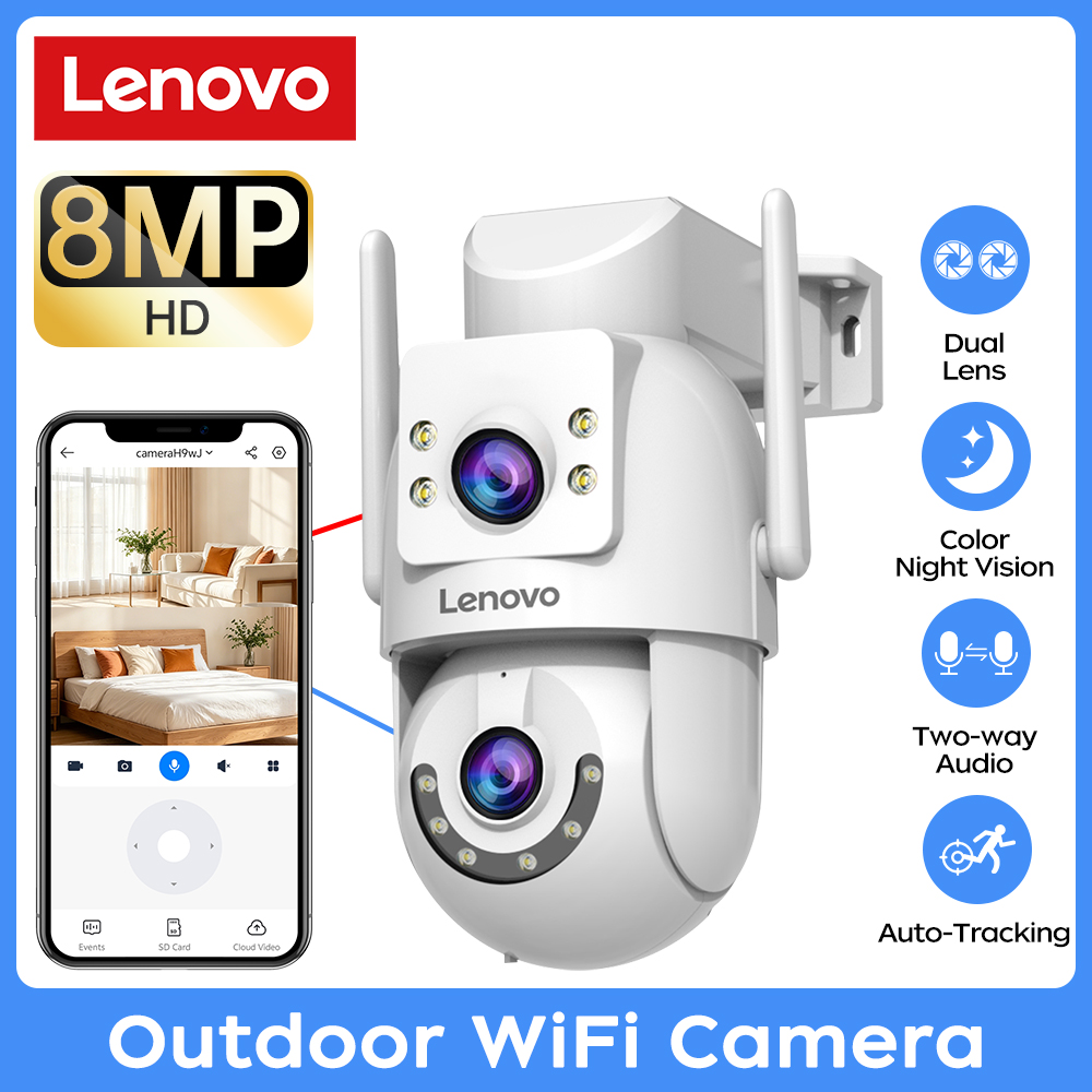 Cctv Camera System 8 Camera Wireless - Caméra de surveillance extérieure Lenovo 8MP,