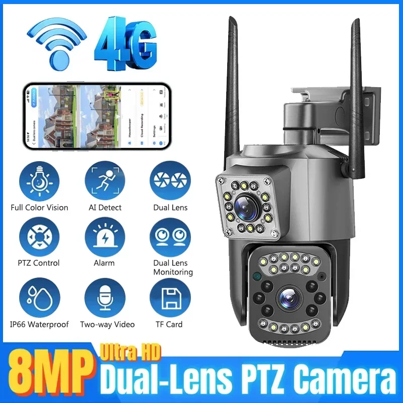 Ip Camera 4K 8Mp Outdoor Ptz - Caméra de surveillance extérieure PTZ IP