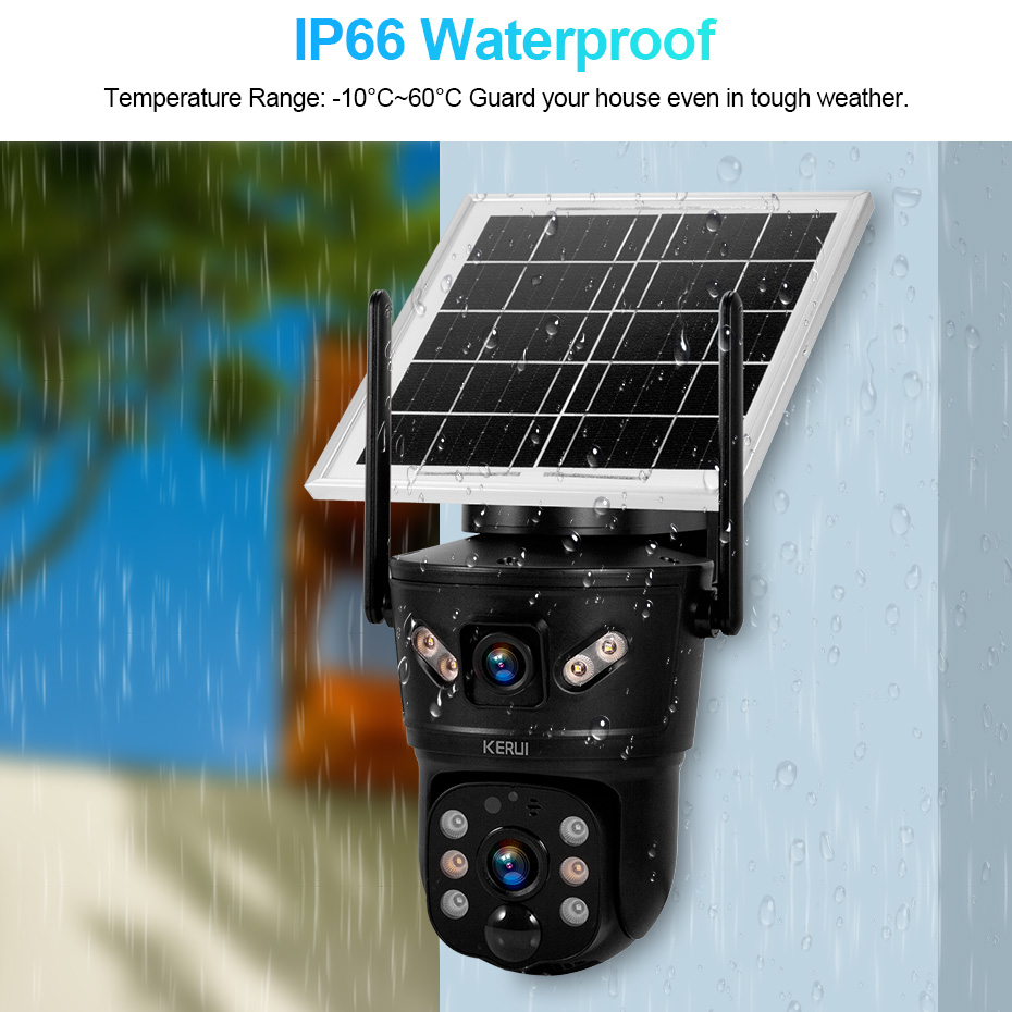 Security Camera System Solar 4G - KERUI 6MP WIFI 4G caméra solaire