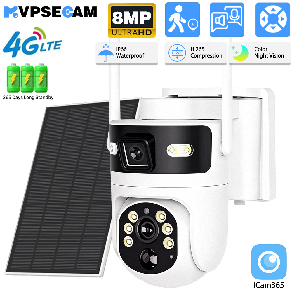 Ip Camera 4K 8Mp Outdoor Ptz - 8MP 4K 4G carte SIM PTZ