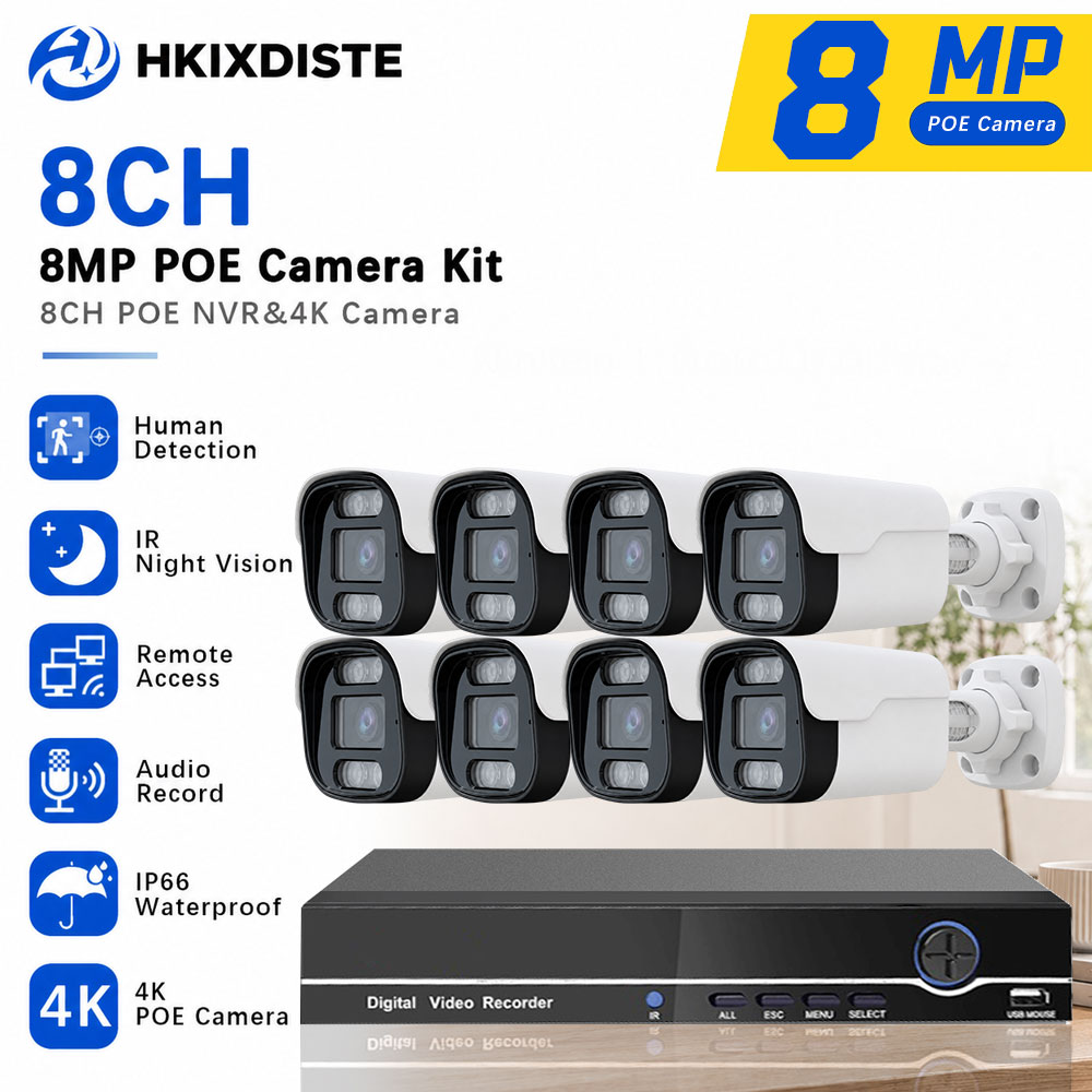 Nvr Kit 4 Camera 5Mp Poe - Système de sécurité NVR POE 10CH