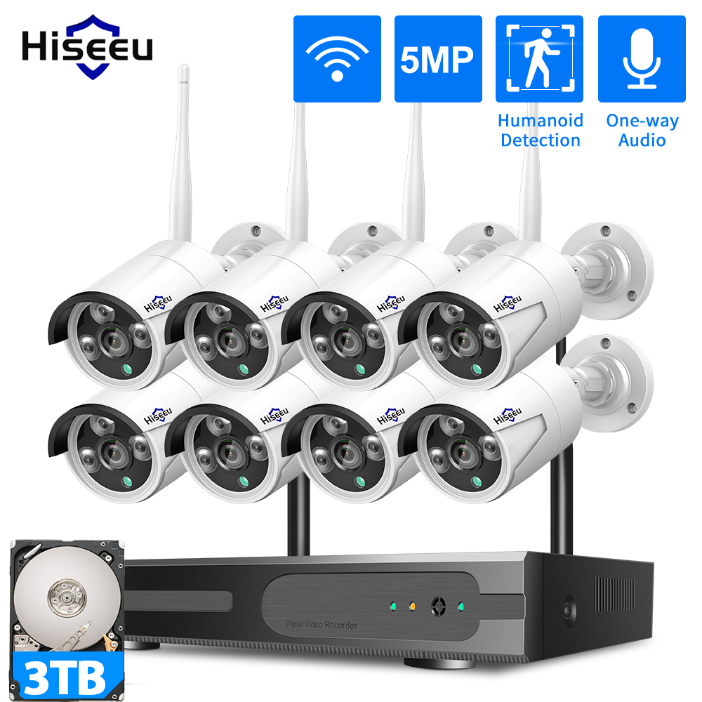Cctv Camera System 8 Camera Wireless - Système de sécurité CCTV WiFi Hiseeu