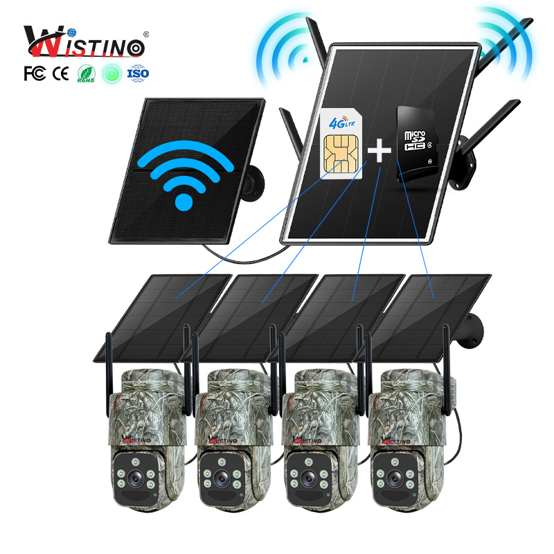 Security Camera System Solar 4G - Wistino extérieur 4MP sans fil solaire