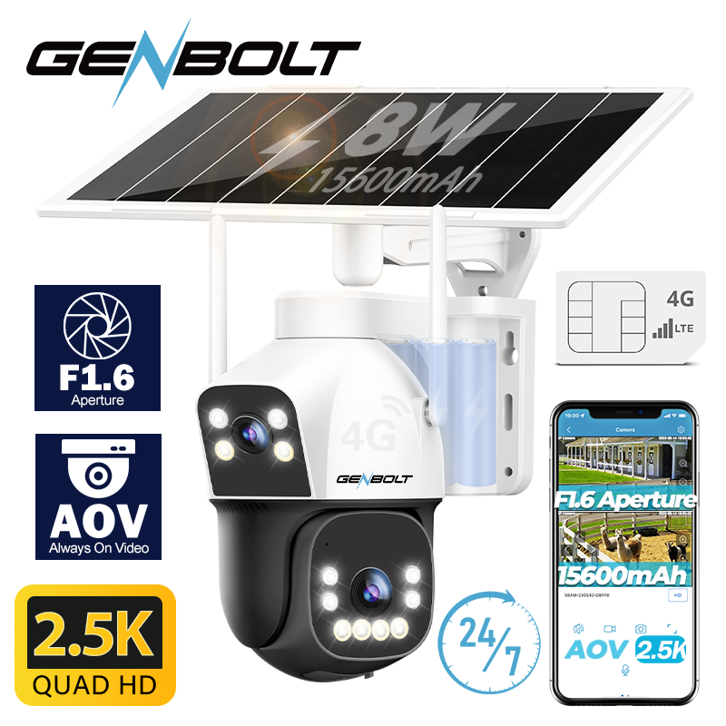 Security Camera System Solar 4G - Caméra de sécurité solaire cellulaire GENBOLT