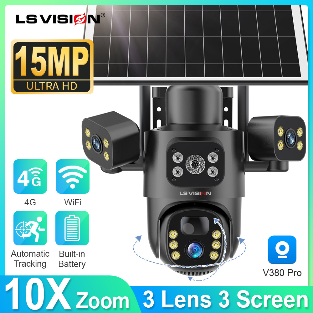 Security Camera System Solar 4G - LS VISION 4G/WiFi caméra solaire 3