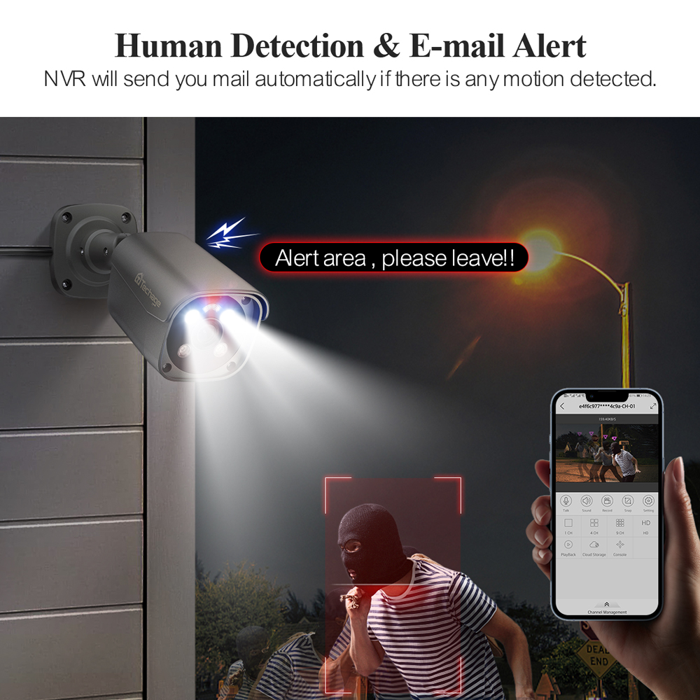 Techage-Système de caméra AI P - Poe Security Camera 8Mp 4K avis et prix