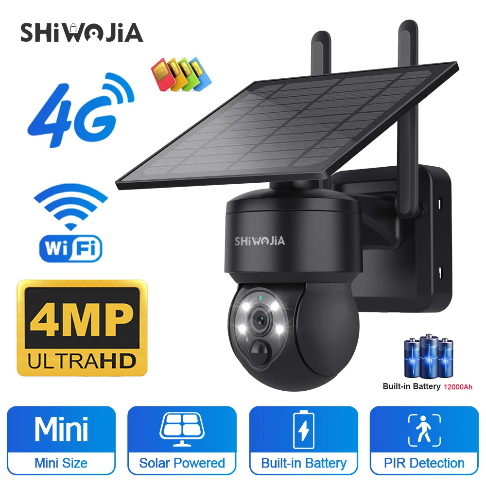 WinterWOJIA-Caméra solaire PTZ - Security Camera System Solar 4G avis et prix