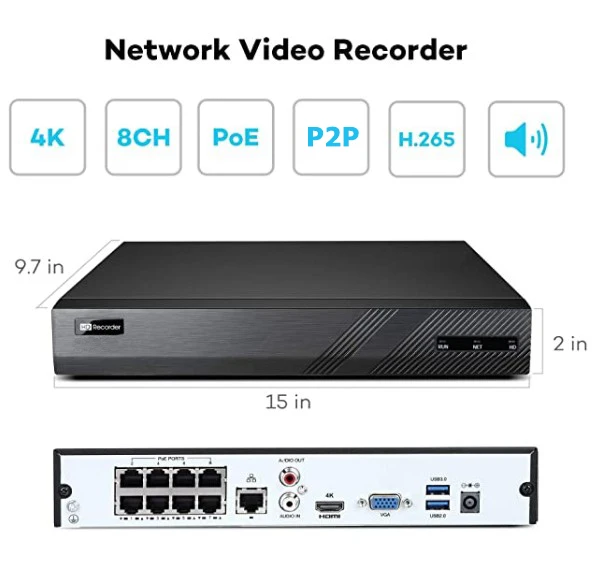 8 Ch hd Nvr Poe Kit Cctv 4 pol - Nvr Kit 4 Camera 5Mp Poe avis et prix