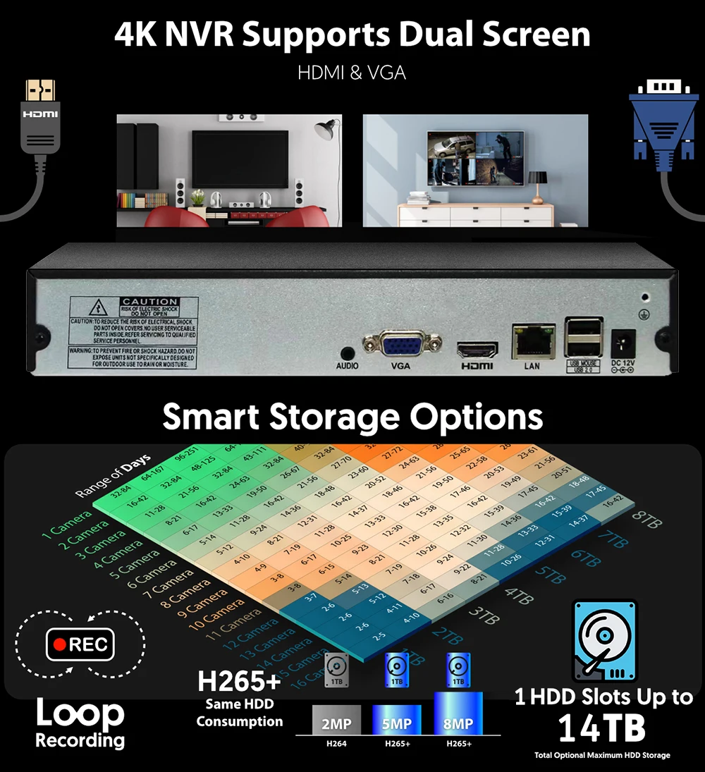XMeye-Enregistreur vidéo en ré - Nvr 16 Channel 4K H265 avis et prix