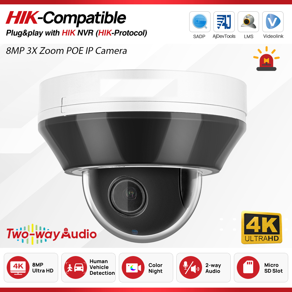 Caméra PTZ IR 4K 8MP avec zoom - Hikvision Ip Camera 8Mp Dome avis et prix
