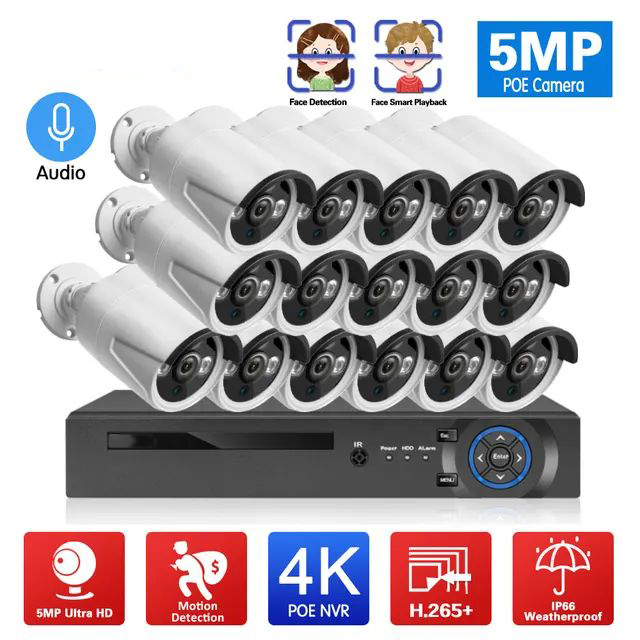 Système de caméra de sécurité  - Nvr Kit 4 Camera 5Mp Poe avis et prix