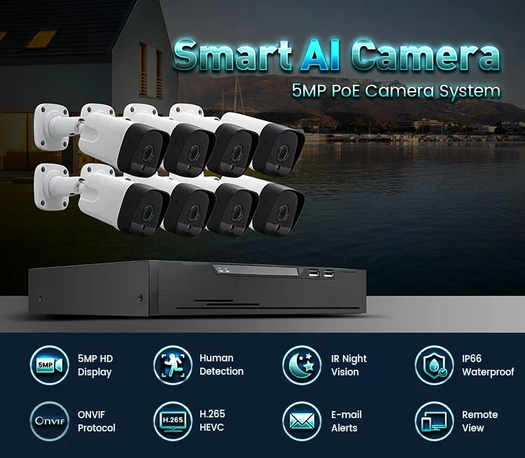 Système de caméra de sécurité  - Nvr Kit 4 Camera 5Mp Poe avis et prix