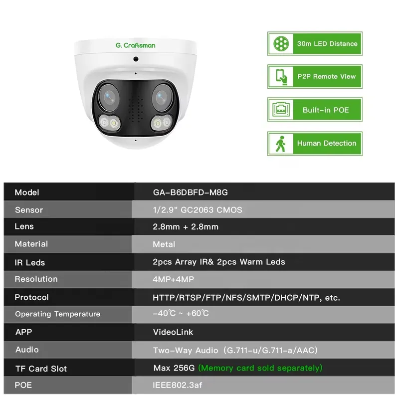 Caméra dôme panoramique 4K 8MP - Cctv Camera 180 Degree Panoramic avis et prix