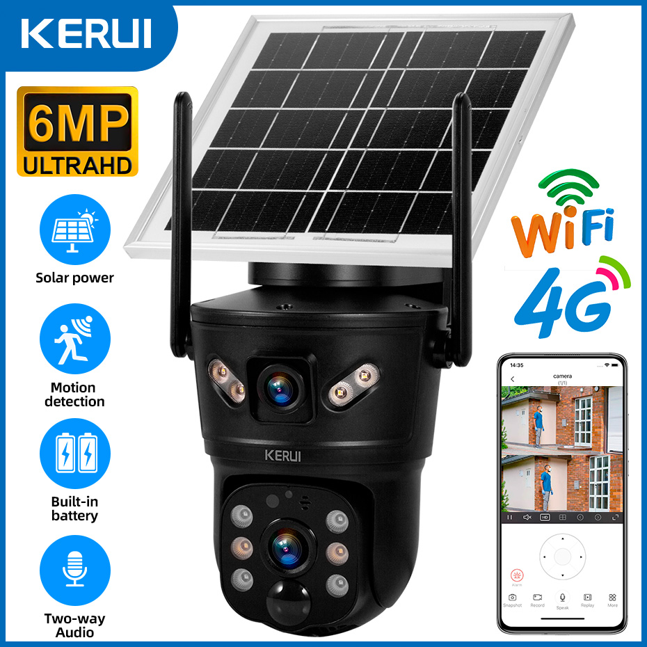 KERUI 6MP WIFI 4G caméra solai - Security Camera System Solar 4G avis et prix