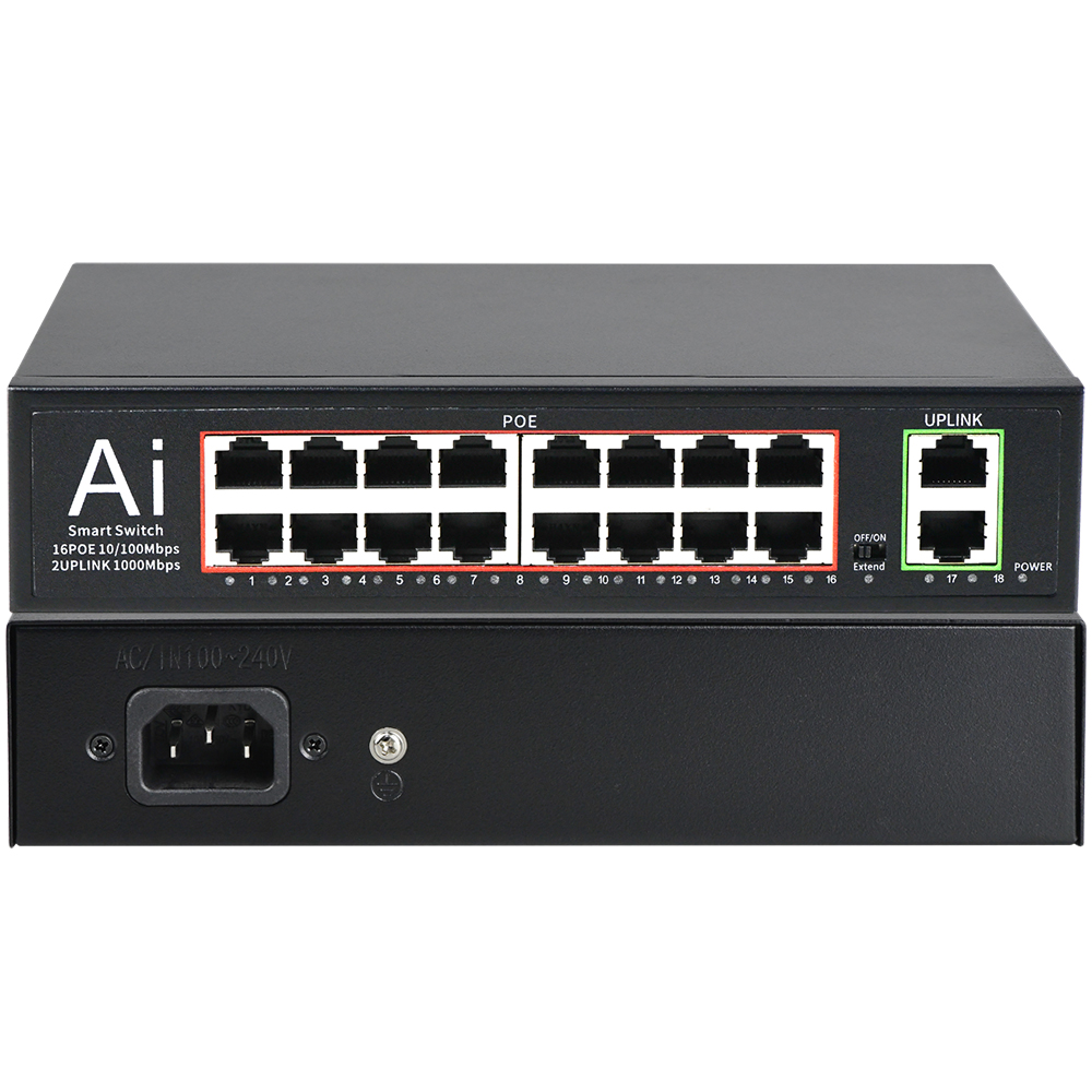 Switch PoE+ 16 ports US avec 2 - Nvr Poe Switch 16 Port avis et prix