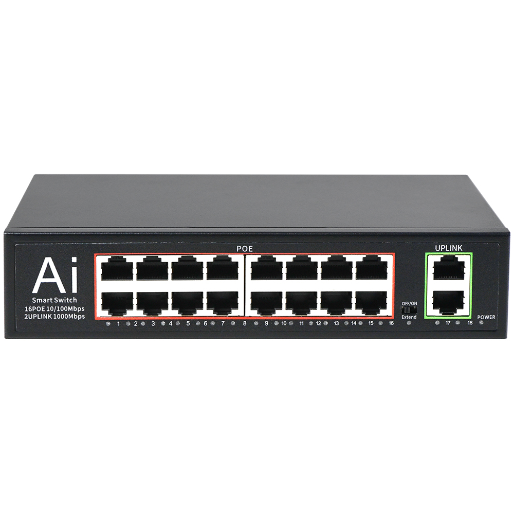 Switch PoE+ 16 ports US avec 2 - Nvr Poe Switch 16 Port avis et prix