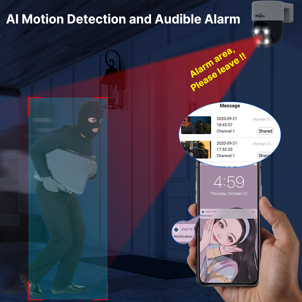 Caméra IP PTZ POE Hiseeu 5MP 4 - Ip Camera 4K 8Mp Outdoor Ptz avis et prix