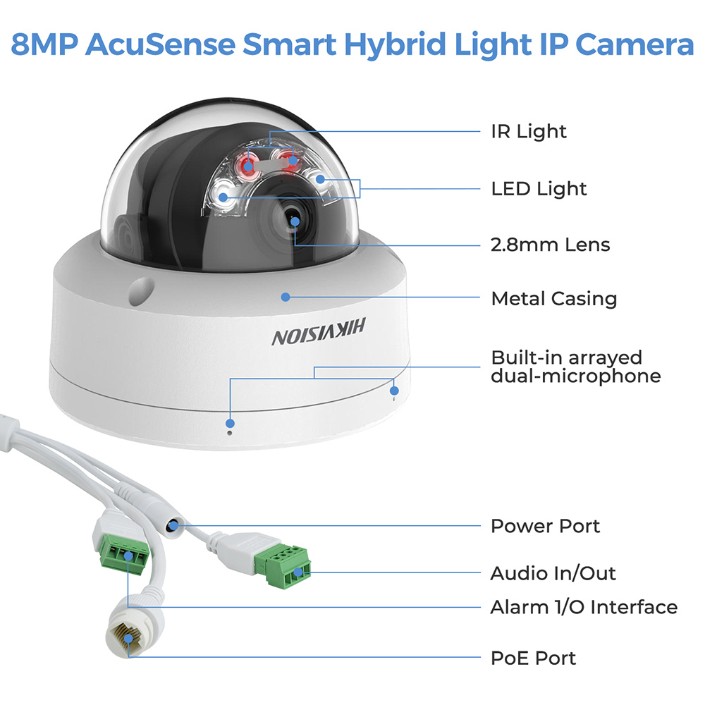Caméra IP Hikvision DS-2CD2183 - Hikvision Ip Camera 8Mp Dome avis et prix
