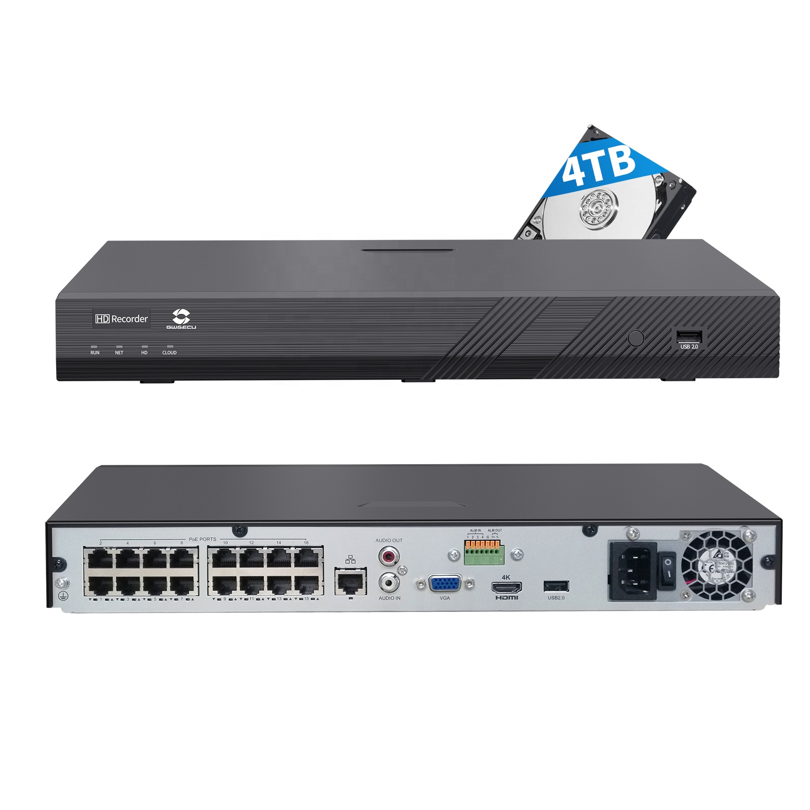 GWSECU 16CH 4 to 4K H.265 PoE  - Nvr 16 Channel 4K H265 avis et prix