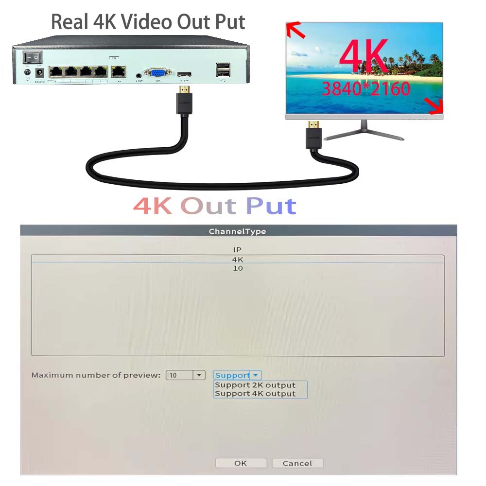 NVR 4K 10CH 4/8 ports POE pour - Poe Security Camera 8Mp 4K avis et prix
