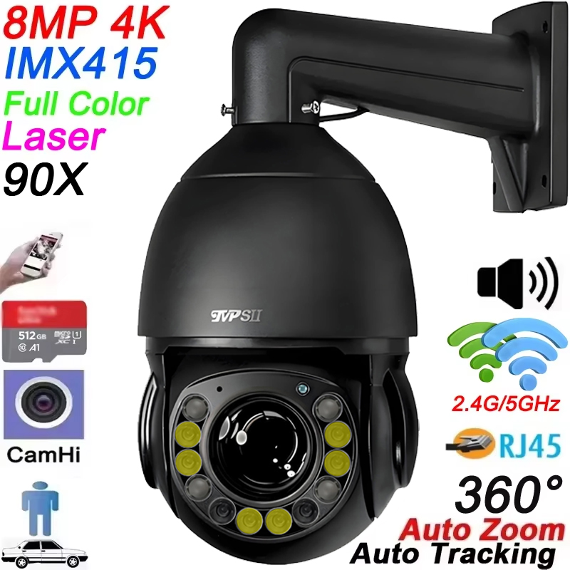 Camhi Max.512G Laser Pleine Co - Ip Camera 4K 8Mp Outdoor Ptz avis et prix
