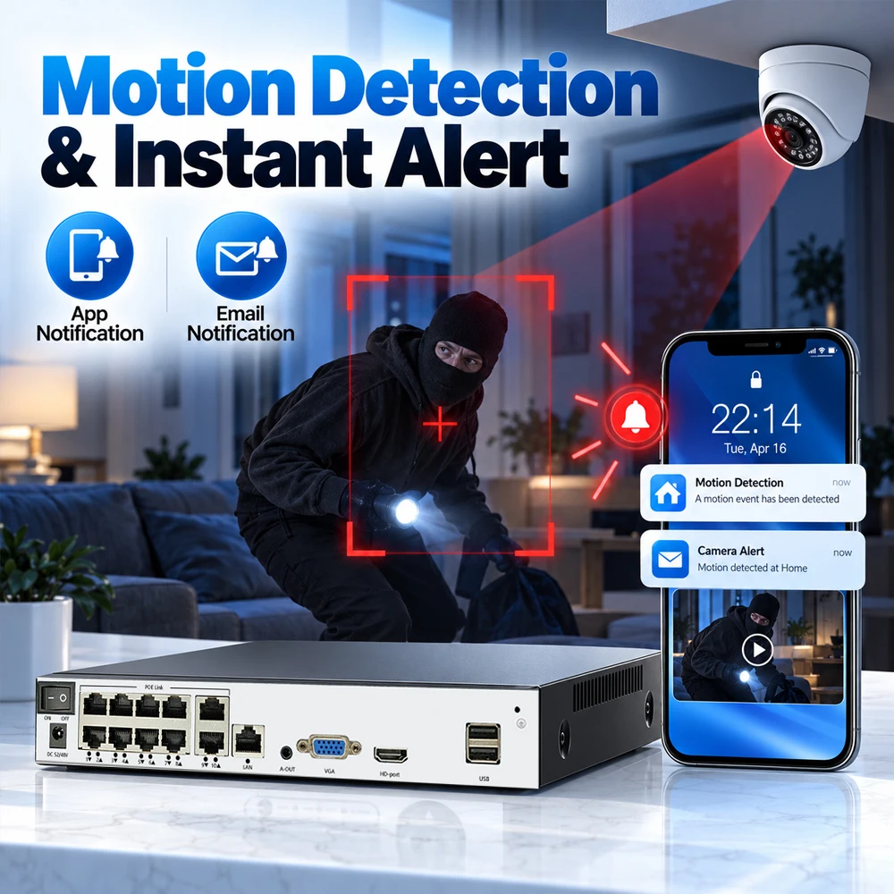 Enregistreur vidéo réseau 8MP  - Poe Security Camera 8Mp 4K avis et prix