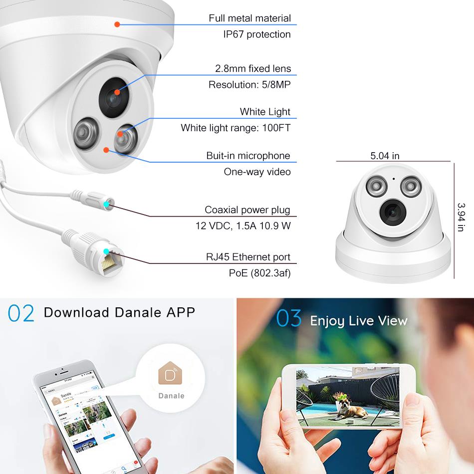 Caméra IP PoE IR/ColorVu 5MP/8 - Hikvision Ip Camera 8Mp Dome avis et prix