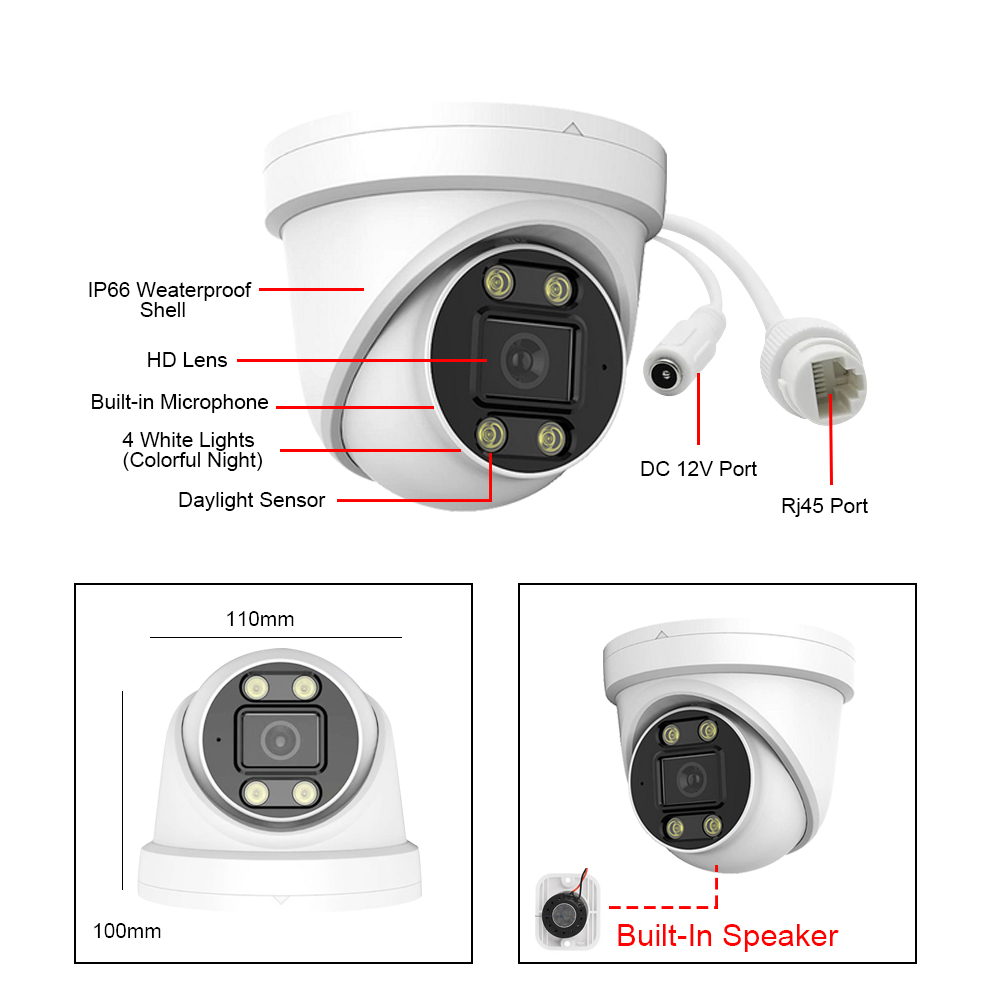 Système de caméra POE 8MP H.26 - Poe Security Camera 8Mp 4K avis et prix